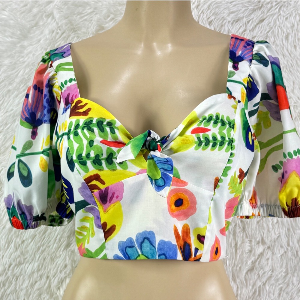 Joy Joy Island Art Bustier Crop Top NWT Small